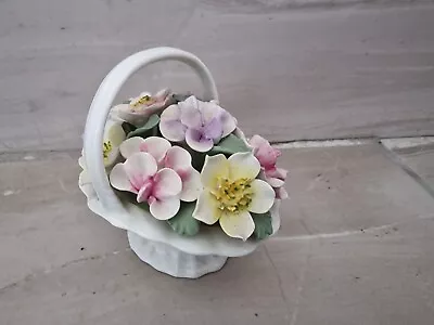 Buy Vintage Aynsley Hand Painted & Hand Modelled Flowers Ceramic Basket England • 6.99£