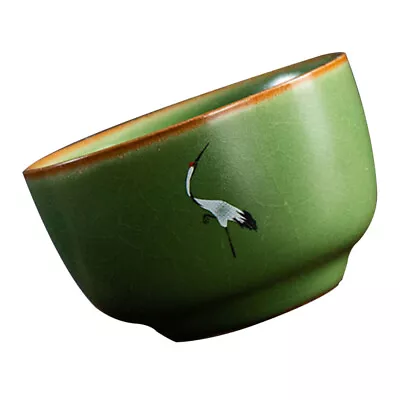 Buy Asian Crane Ceramic Tea Cup Green Coffee Mug Sake Glass • 15.89£