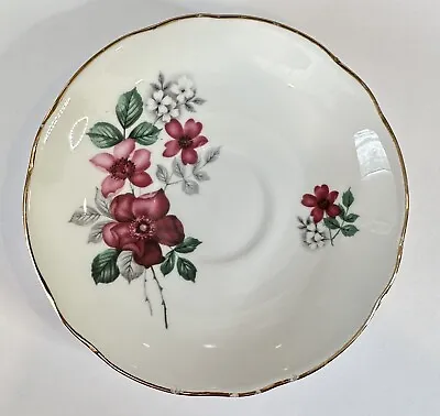 Buy Duchess Bone China Made In England Saucer Plate Burgundy Blossoms Gold Gilding • 6.06£