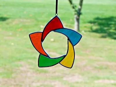 Buy Stained Glass Suncatcher/Window Hanger Rainbow Multi Star Gift/Home Decoration • 18£
