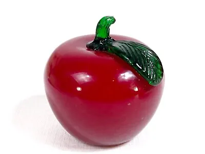 Buy Blown Glass Fruit Cherry Red Apple Handcrafted Paperweight Home Decor Ornament • 28.50£