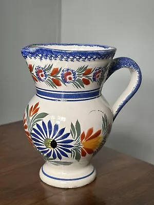 Buy VINTAGE Henriot QUIMPER French Floral White Faience Glazed Pottery Milk Jug • 30£