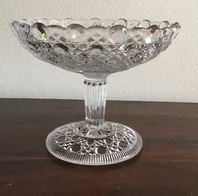 Buy Beautiful Vintage Clear Glass  Pedestal Bowl • 22.11£