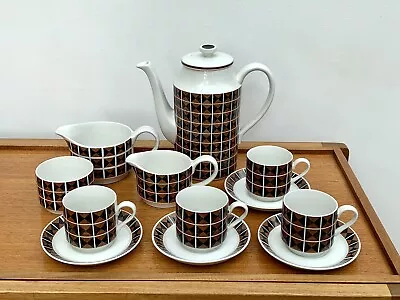 Buy Vintage Midwinter Diagonal Coffee Pot, 4 X Cups Saucers, Sugar Bowl, 2 X Creamer • 22£