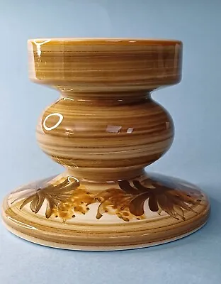 Buy Vintage Jersey Pottery Candlestick Holder Hand Painted Brown Floral VGC  • 4.50£