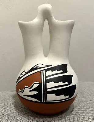 Buy NATIVE AMERICAN ART POTTERY Wedding Vase Pot 7” Jemez NM Pueblo SIGNED L Toya • 23.67£