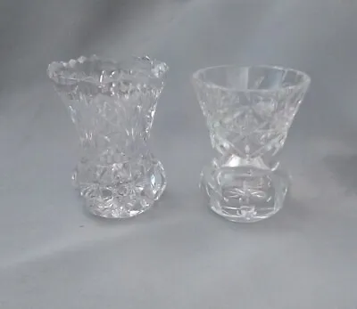 Buy 2 Small Crystal Glass Posy Vases - 3  • 9.49£