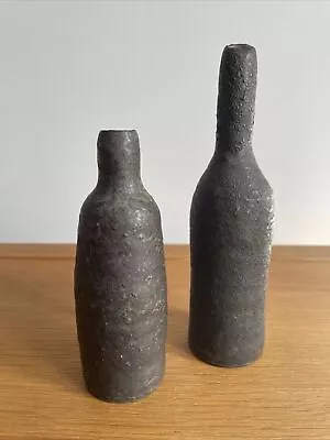 Buy 2 Vintage Mobach Dutch Studio Pottery Bottle Vases - Rare • 60£