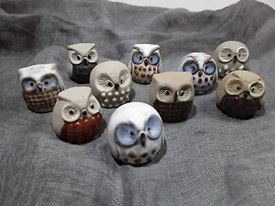 Buy Vintage Emson Owl Collection Of 10 Ceramic Mini Owls • 24.99£