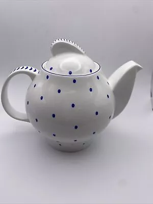 Buy Wedgwood Susie Cooper Blue Poker Dot Teapot 2 Pint • 39.50£