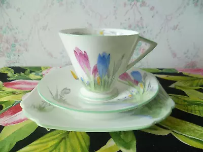 Buy Shelley English China Trio Eve Shape Tea Cup Saucer Plate Crocus Butterfly 11952 • 34£