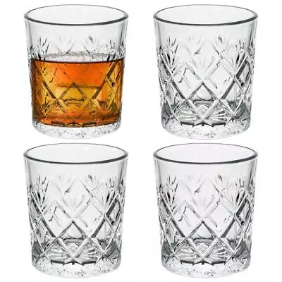 Buy Set Of 4 Whisky Glasses Scotch Vodka Cocktail Drinking Glassware Tumbler 230ML • 5.99£