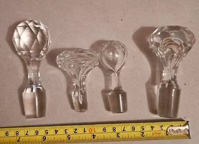 Buy Antique Decanter Stoppers, X4, Handblown, Cut Glass, Crystal, Patterned, Rare  • 0.99£