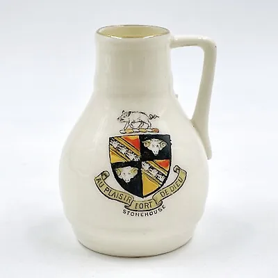 Buy Wh Goss Crested China  Model Of Oak Pitcher Peculiar To Devon - Stonehouse Crest • 10£