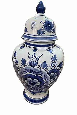 Buy Delft  Blue And White Pottery Vase & Lid #280 • 15£