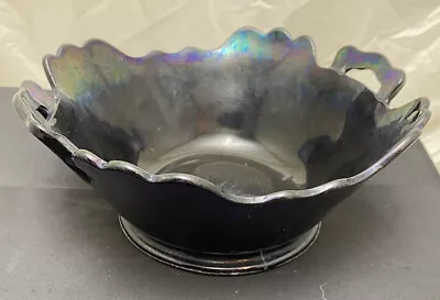 Buy L.E. Smith Glass Company Art Deco Style Black Amethyst  Mt.Pleasant  Bowl • 36.53£
