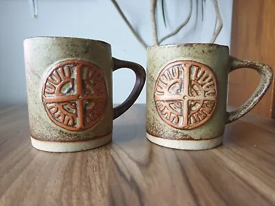 Buy Pair Of Vintage Tremar Celtic Pottery Mugs / Tankards  1970s VGC • 20£