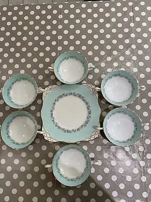 Buy Tuscan Fine Bone China 7 Pieces Soup Bowls And Plate Aristocrat England  1970s • 29.99£