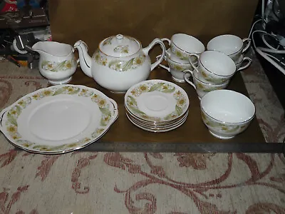 Buy Duchess Greensleeves Tea Set 16pc Teapot Cake Plate Sugar Jug 6x Cup And Saucer • 27.99£
