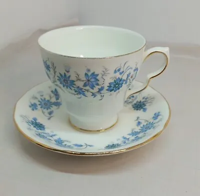 Buy Colclough Braganza Bone China Blue Flowers Cup And Saucer Vintage • 6.99£