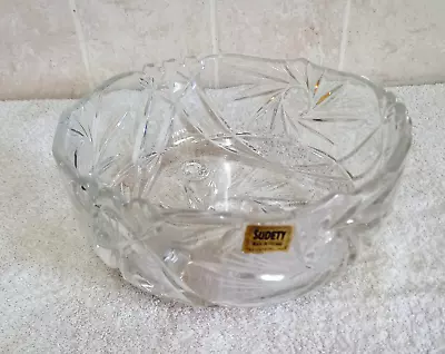Buy Sudety Glass 3 Footed Fruit Bowl 22cm - 24% Lead Crystal Hand Cut -Poland Unused • 13.99£