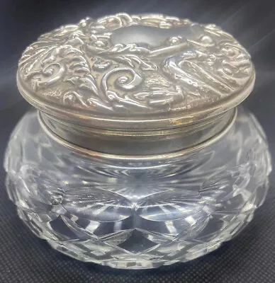 Buy Antique Vanity Jar Pot Brierley Cut Glass With Broadway & Co Solid Silver Lid • 30£