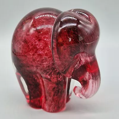 Buy Vintage Wedgwood Glass Elephant  Decorative Art Glass Pink Speckled • 9.99£