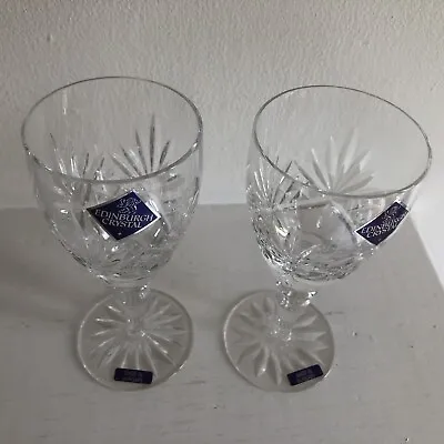 Buy Pair Of Edinburgh Crystal Vintage Wine Glasses New • 14.99£