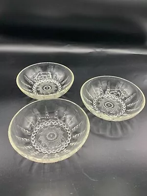 Buy Depression Era Federal Glass Co Columbia Crystal Clear 3 Cereal Or Fruit Bowls • 17.29£