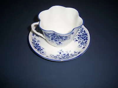 Buy Crown Staffordshire Cup And Saucer “Petite Blue”, Fine Bone China, England • 11.83£