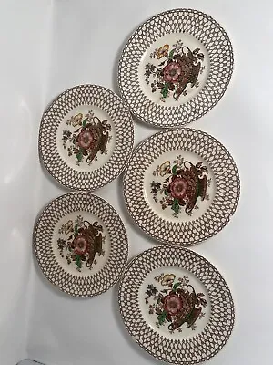 Buy Set Of 5 VTG Myott Son & Co Bonnie Dundee 9  Dessert Plates Chips And Repairs • 60.13£