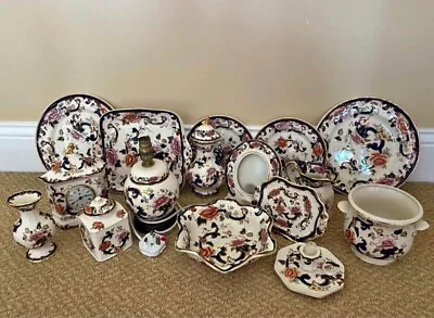 Buy Mason's Mandalay Blue Ironstone Set 15 Pieces - Excellent Condition • 150£