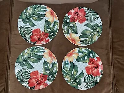Buy Pier 1 Imports Salad Plate Plates Summer Floral Tropical Hawaii Vacation Lot 4 • 33.87£