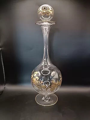 Buy Vintage Murano Glass Liqueur Decanter With Gold Gilding • 25£