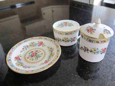 Buy Coalport Ming Rose Pretty Floral Sugar Bowl With Lid & Cup And Saucer • 10£