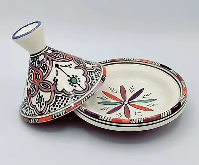 Buy SERGHINI SAFI Signed Tangine Pot Multicolored Moroccan Pottery • 38.51£