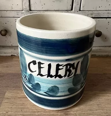 Buy Guernsey Pottery Moulin Huet Pottery Blue And White Celery Pot • 4.99£