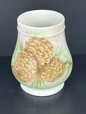 Buy Kaiser Porcelain Vase W/handle Pine Cone Design Signed By Else Heiberg 1987 6” • 17.08£