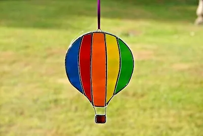 Buy Stained Glass Suncatcher/Window Hanger Rainbow Hot Air Balloon Gift Home Decor • 28£