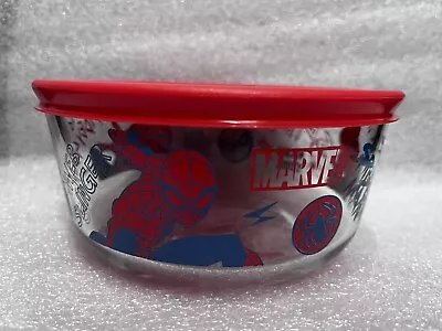 Buy Marvel Spider-Man Pyrex 4-Cup Glass Storage Bowl With Red Plastic Lid New • 19.21£