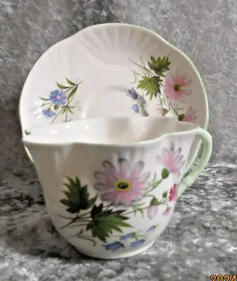 Buy Crown Staffordshire Fine Bone China Teacup And Saucer Wild Flowers England • 19.13£