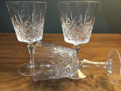 Buy Vintage 80s Cut Glass Crystal Glasses X 3 Sherry Port Liqueur Shots Wine H 5  • 12.99£