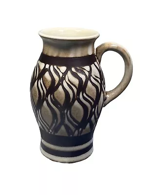 Buy Vintage Langley Pottery Brown Swirl Vase With Handle • 9.99£