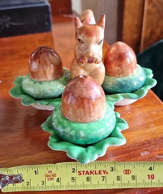 Buy W & R Carlton Ware Squirrel And Nuts Cruet Set Salt Pepper And Mustard On Stand • 5£