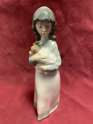 Buy Beautiful Nao By Lladro GIRL HOLDING HER PUPPY DOG  Porcelain Figurine  Ex Con • 19.99£