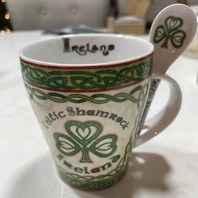 Buy Ireland The Celtic Collection Shamrock Mug With Spoon • 14.20£