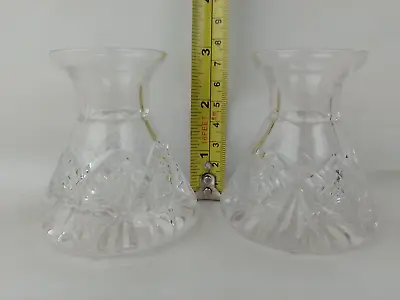 Buy Cut Glass Posey Vases Pair  Small Vase 3  High Heavy Good Quality Cut Glass • 32£