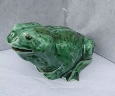 Buy Toni Raymond Pottery Green Frog Toad Money Box England • 30£