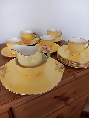 Buy Royal Winton China, Rare Vintage Yellow Tea Set With Pretty Flowered Handles,  • 100£