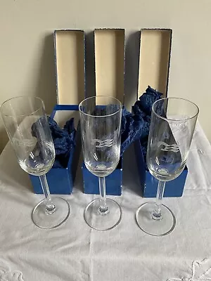 Buy Vintage Princess Cruise Lines Glass Etched Champagne Flutes X 3 • 10£